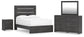 Delmorta Full Panel Bed, Dresser, Mirror and Nightstand