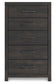 Delmorta Full Panel Bed, Dresser, Mirror, Chest and Nightstand