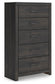 Delmorta Full Panel Bed, Dresser, Mirror, Chest and Nightstand