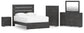 Delmorta Queen Panel Bed, Dresser, Mirror, Chest and Nightstand