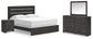 Delmorta King Panel Bed, Dresser, Mirror and Nightstand