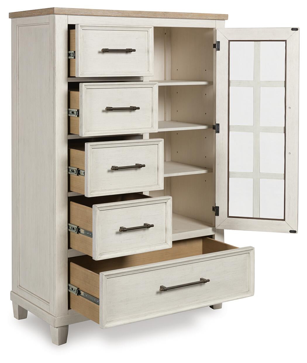 Shaybrock King Panel Bed, Dresser, Mirror, Chest and Nightstand