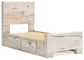 Lawroy Twin Panel Bed with Storage, Dresser and Mirror