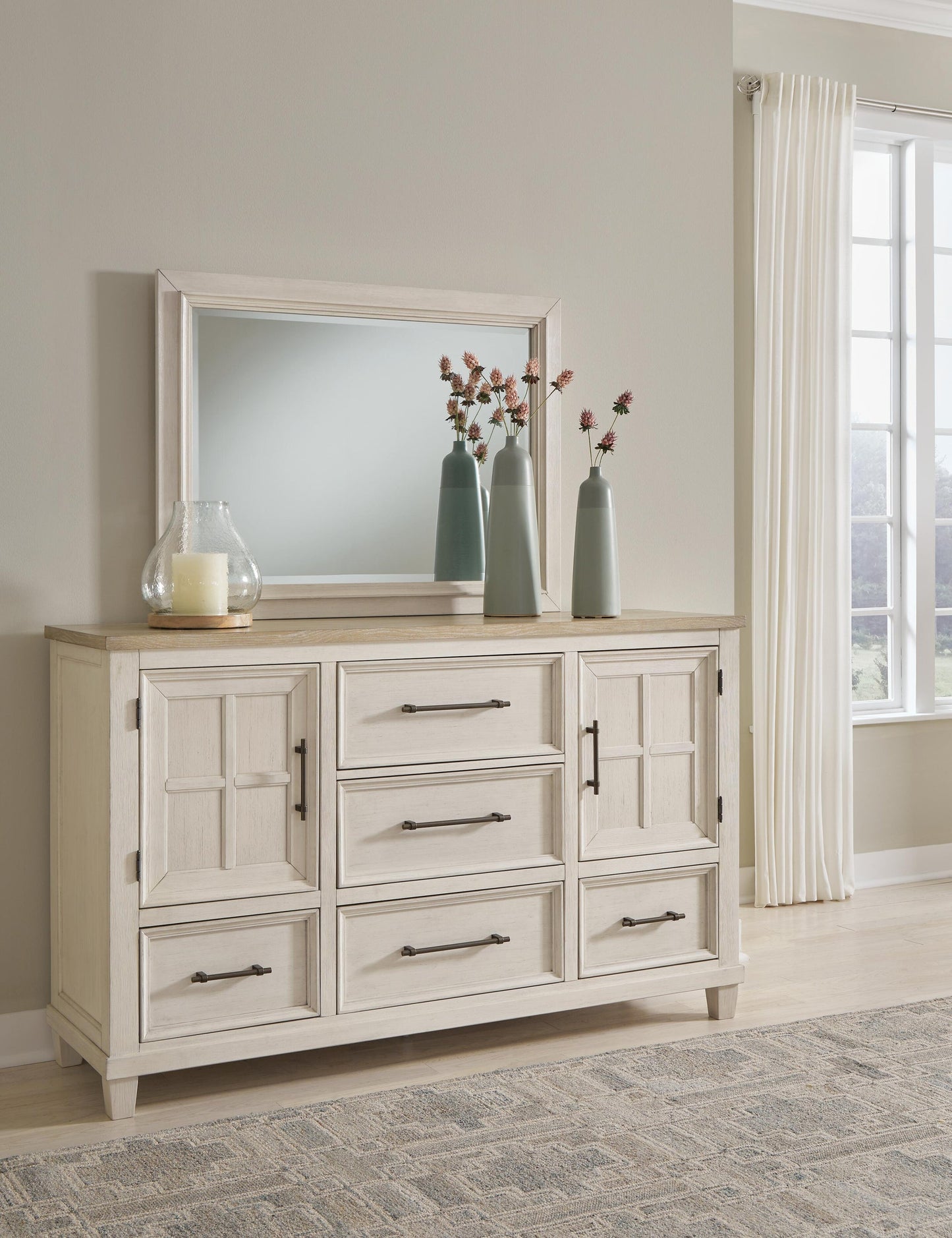 Shaybrock Queen Panel Bed, Dresser, Mirror, Chest and Nightstand