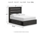 Delmorta Full Panel Storage Bed, Dresser and Mirror