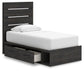 Delmorta Twin Panel Storage Bed, Dresser, Mirror, Chest and Nightstand