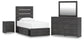 Delmorta Twin Panel Storage Bed, Dresser, Mirror and Nightstand
