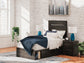 Delmorta Twin Panel Storage Bed, Dresser and Mirror