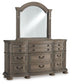 Ardenfield California King Upholstered Sleigh Bed, Dresser, Mirror and Nightstand