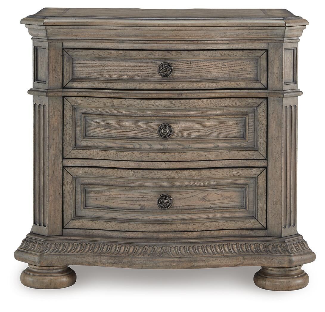 Ardenfield King Upholstered Sleigh Bed, Dresser, Mirror and Nightstand