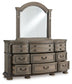 Ardenfield King Upholstered Sleigh Bed, Dresser and Mirror