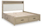 Calmoro King Bookcase Bed with Mirrored Dresser