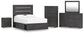 Delmorta Full Panel Storage Bed, Dresser, Mirror, Chest and Nightstand