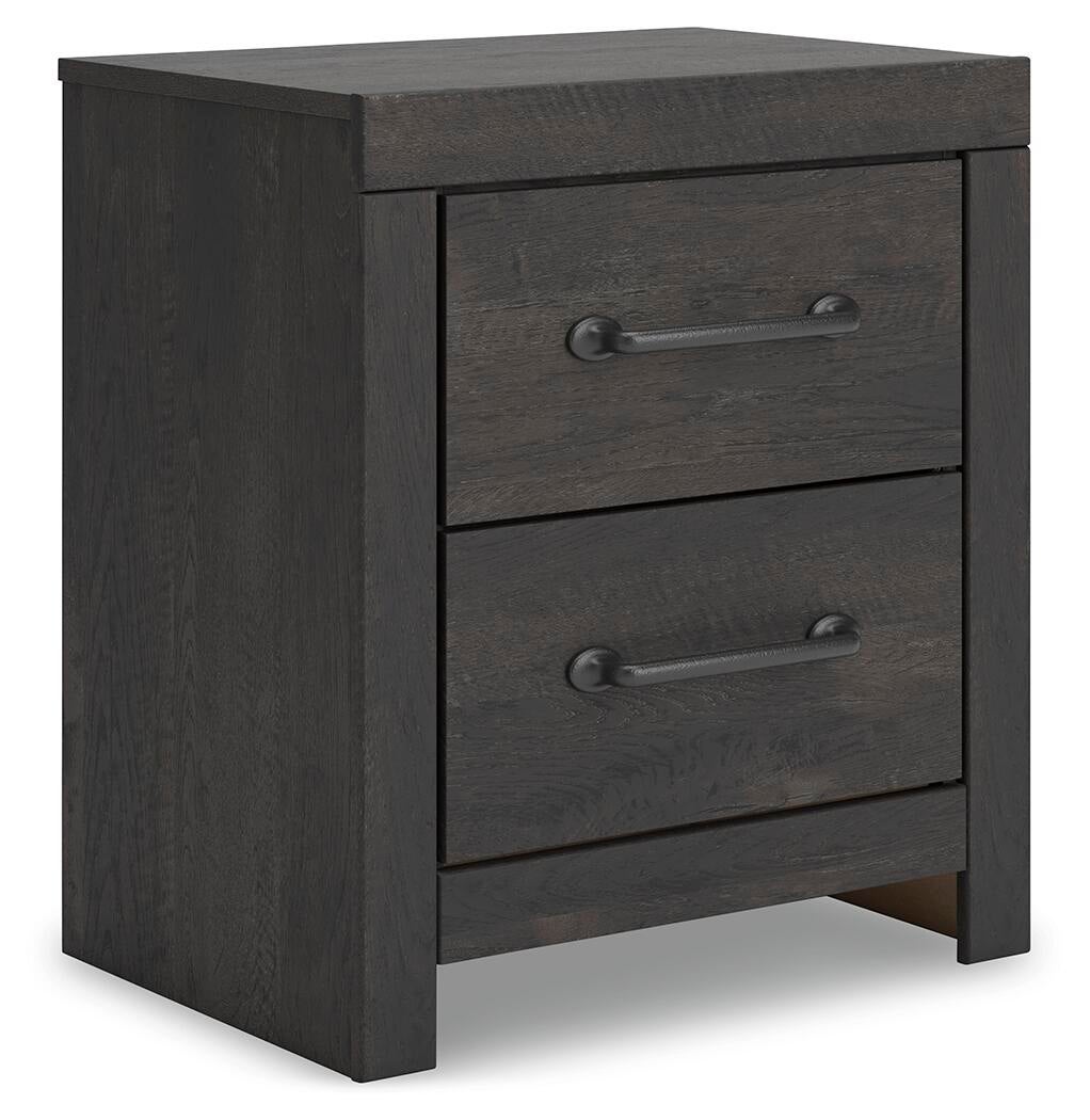 Delmorta King Panel Bed, Dresser, Mirror, Chest and Nightstand