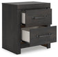 Delmorta King Panel Bed, Dresser, Mirror, Chest and Nightstand