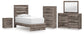 Urbanoore Twin Panel Bed, Dresser, Mirror, Chest and Nightstand