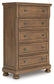 Vandenmore Queen Storage Sleigh Bed with Mirrored Dresser, Chest and Nightstand