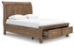 Vandenmore Queen Storage Sleigh Bed with Mirrored Dresser, Chest and Nightstand
