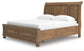 Vandenmore California King Storage Sleigh Bed with Mirrored Dresser, Chest and Nightstand