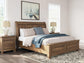 Vandenmore California King Storage Sleigh Bed with Mirrored Dresser, Chest and Nightstand