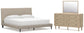 Cielden King Upholstered Bed with Roll Slats, Dresser and Mirror