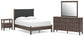 Cadmori Full Upholstered Panel Platform Bed, Dresser, Mirror and Nightstand