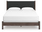 Cadmori King Upholstered Panel Bed, Dresser, Mirror and Nightstand