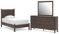 Cadmori Twin Panel Platform Bed, Dresser and Mirror
