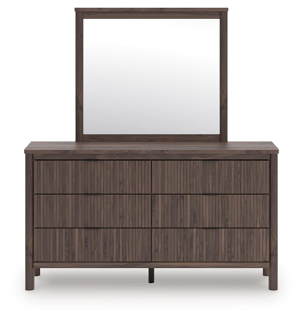 Cadmori Twin Panel Platform Bed, Dresser and Mirror