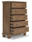 Vandenmore King Panel Bed with Mirrored Dresser, Chest and Nightstand