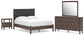 Cadmori Queen Upholstered Panel Platform Bed, Dresser, Mirror and Nightstand