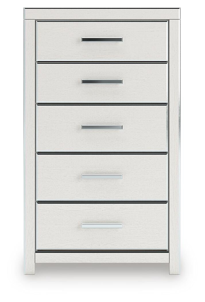 Birmonton King Upholstered Bed, Dresser, Mirror, Chest and Nightstand