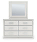 Birmonton Queen Upholstered Panel Platform Storage Bed, Dresser and Mirror