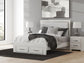 Birmonton Queen Upholstered Panel Platform Storage Bed, Dresser and Mirror