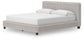 Birmonton California King Upholstered Bed, Dresser, Mirror and Nightstand