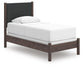 Cadmori Twin Upholstered Panel Bed, Dresser and Mirror