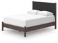Cadmori Queen Upholstered Panel Bed, Dresser and Mirror