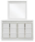 Chalanna California King Upholstered Storage Bed, Dresser and Mirror