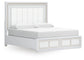 Chalanna California King Upholstered Storage Bed, Dresser and Mirror