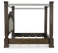Maylee King Canopy Bed, Dresser, Mirror and Nightstand