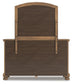 Vandenmore King Storage Sleigh Bed with Mirrored Dresser and Nightstand