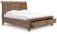 Vandenmore King Storage Sleigh Bed with Mirrored Dresser and Nightstand