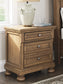 Vandenmore King Storage Sleigh Bed with Mirrored Dresser and Nightstand