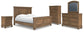 Vandenmore California King Panel Bed with Mirrored Dresser, Chest and Nightstand