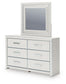 Birmonton California King Upholstered Bed, Dresser, Mirror, Chest and Nightstand