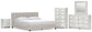 Birmonton California King Upholstered Bed, Dresser, Mirror, Chest and Nightstand