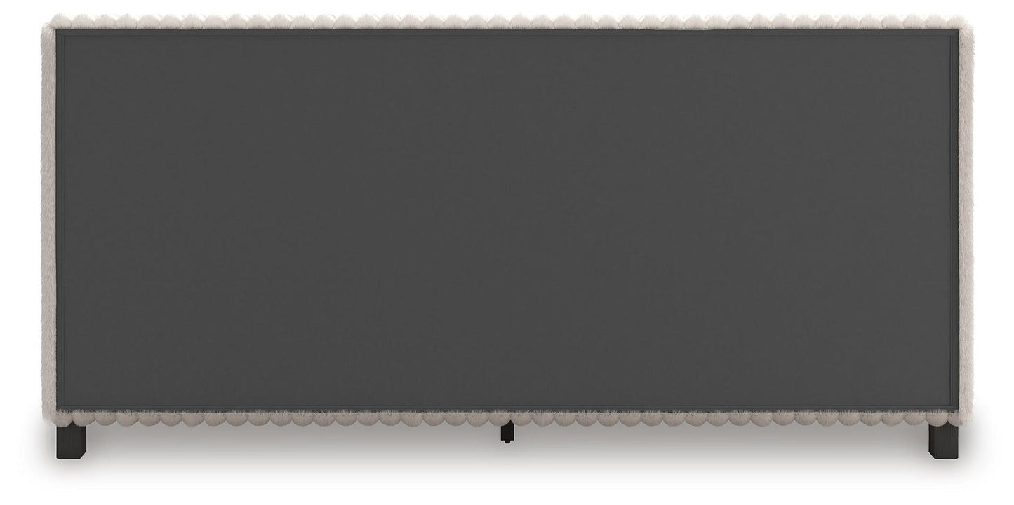 Birmonton California King Upholstered Bed, Dresser, Mirror, Chest and Nightstand