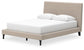 Cielden Queen Upholstered Bed with Roll Slats, Dresser, Mirror, Chest and Nightstand