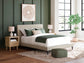 Cielden Queen Upholstered Bed with Roll Slats, Dresser, Mirror, Chest and Nightstand