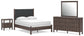 Cadmori Full Upholstered Panel Bed, Dresser, Mirror and Nightstand